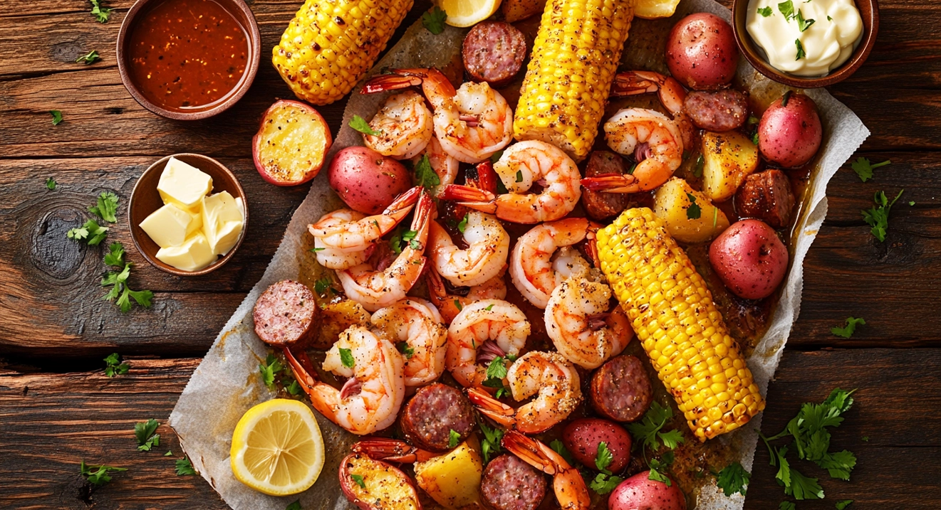 Shrimp Boil Recipe presentation