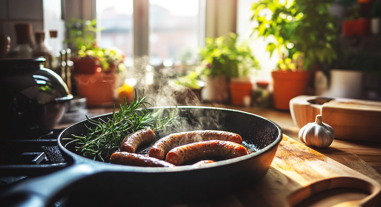 homemade sausage, breakfast 